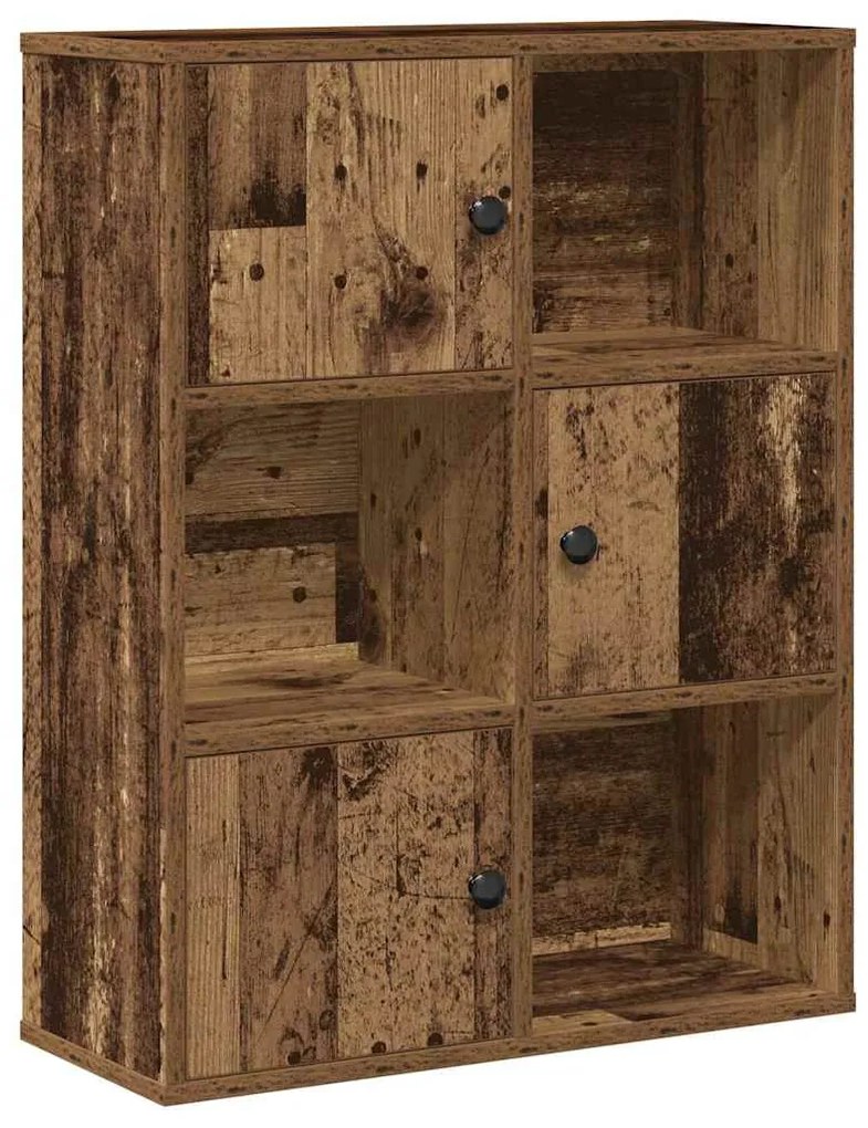 antik fa színű szerelt fa könyvespolc 60x24x76,5 cm