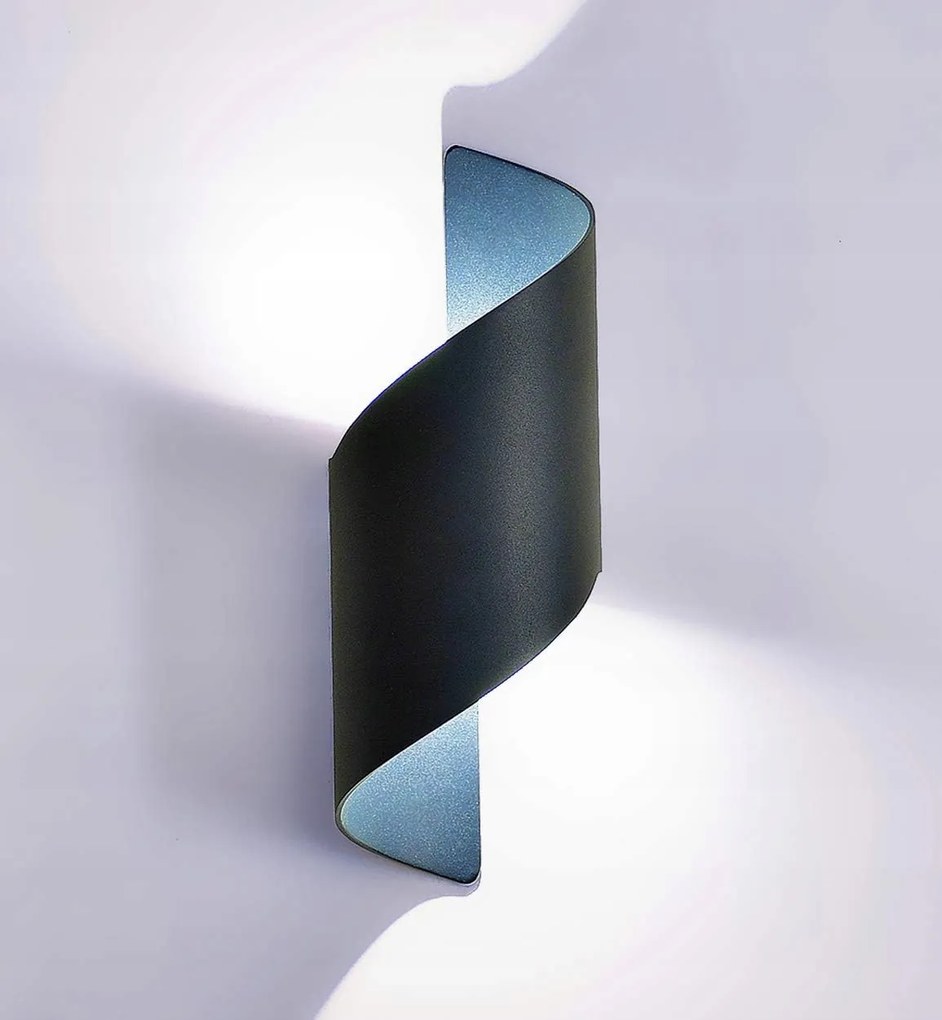 10W Led Beltéri, Fali lámpatest Fekete Kültéri Fali lámpa Fehér Hideg