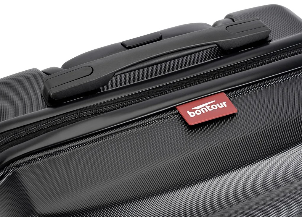BONTOUR “WAVE” közepes Duplakerekes Gurulós bőrönd, Fekete, M méretű