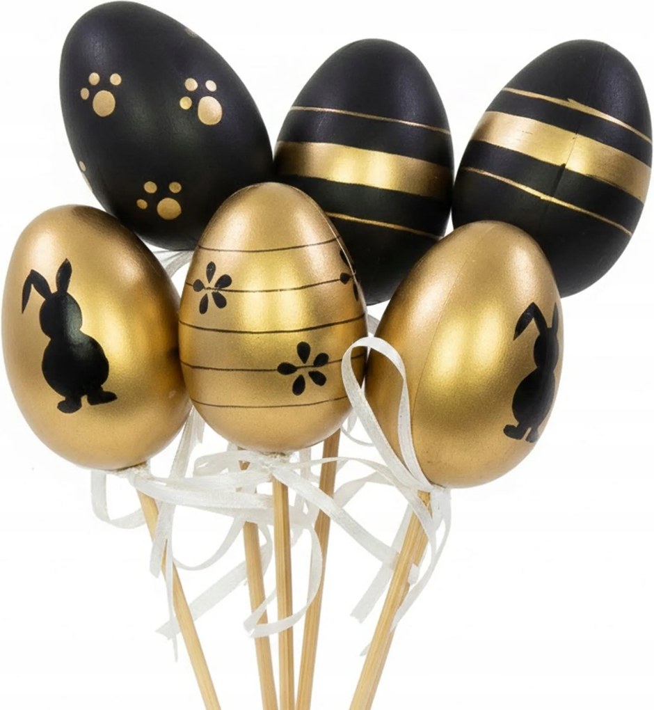 Húsvéti Tojás 6CM Csúcsdíszített 26CM Tojás Dekoráció Szett 6DB