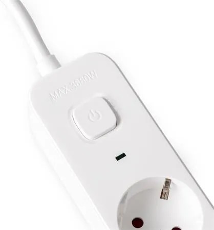 Elosztósor, 4 aljzat, 1,5 m, USB, kapcsolóval, ENTAC, fehér (ENTEL4K2U)