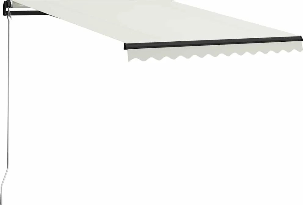 Krémszínű kézzel kihúzható napellenző 300 x 250 cm