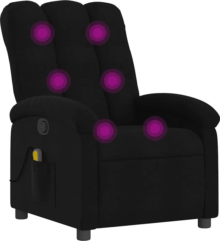 vidaXL fekete szövet dönthető masszázsfotel