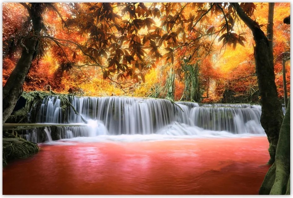 Poszterek 90x60 Narancssárga vízesés