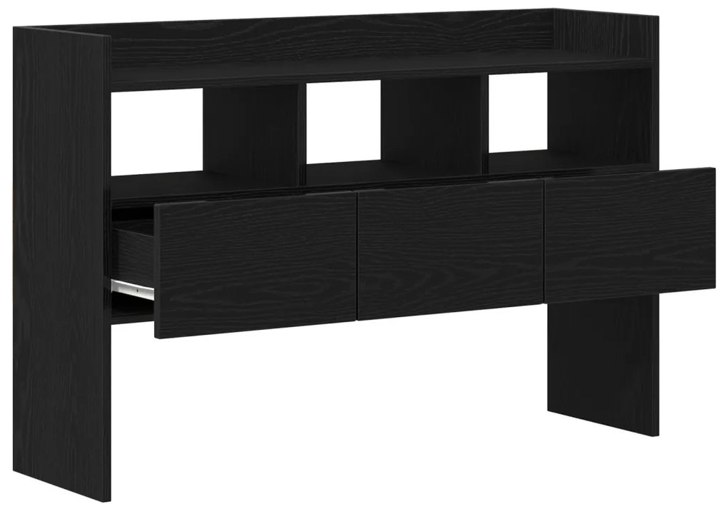 Oldalszekrény Fekete Tölgy 105x30x70 cm Műanyag Fa