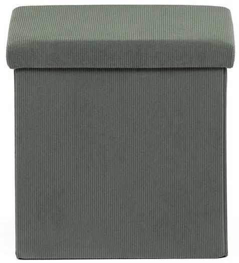 Zöld kordbársony tárolós puff – TAB-471