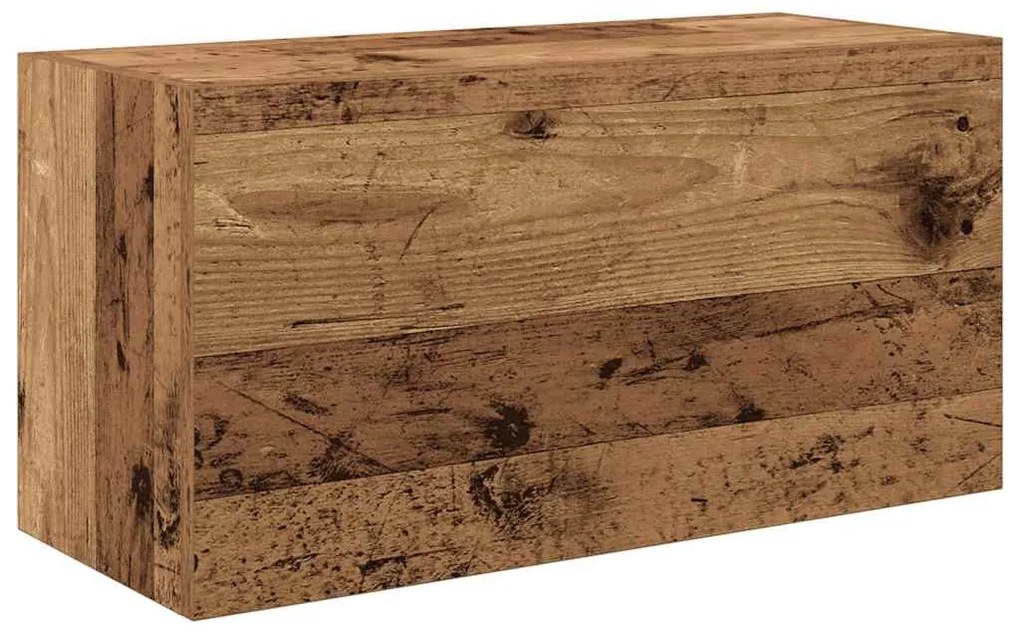 antik fa színű szerelt fa fali fürdőszobaszekrény 60x25x30 cm