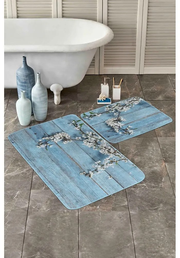 Kék fürdőszobai kilépő szett 2 db-os 60x100 cm – Mila Home