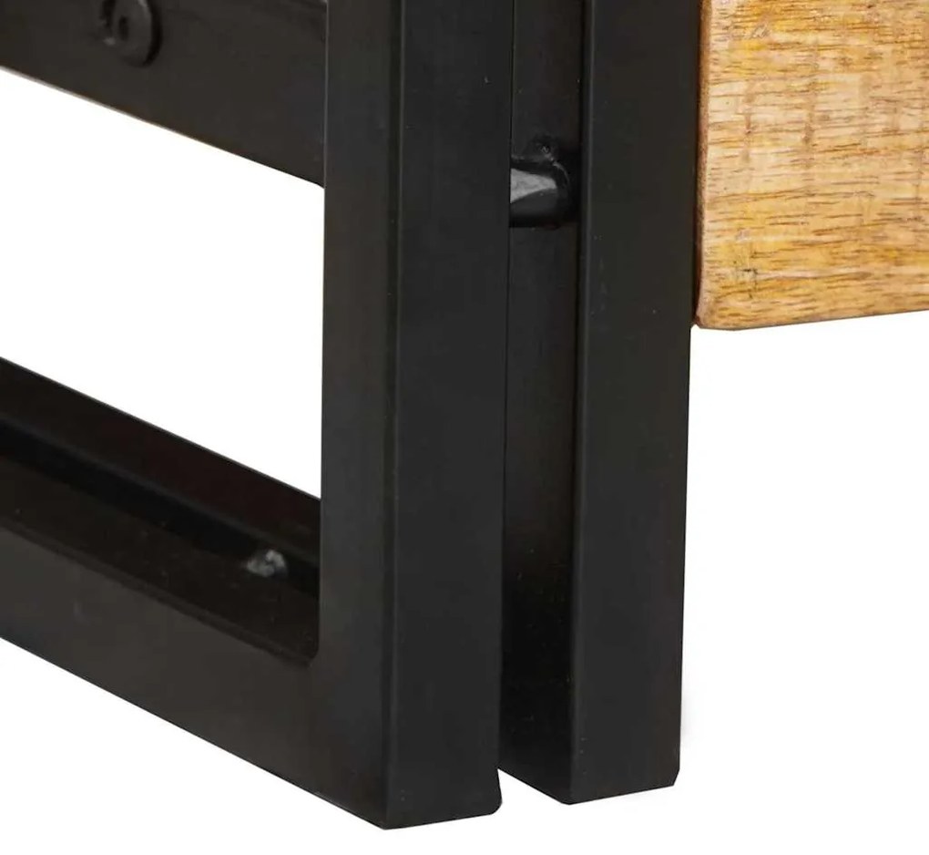 Konzolasztal 2 pcs Barna 200 x 33 x 75 cm Tömör nyers mangófa