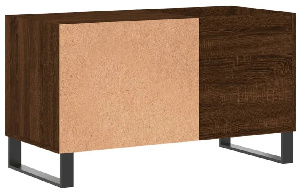 barna tölgyszínű szerelt fa hanglemezszekrény 85x38x48 cm