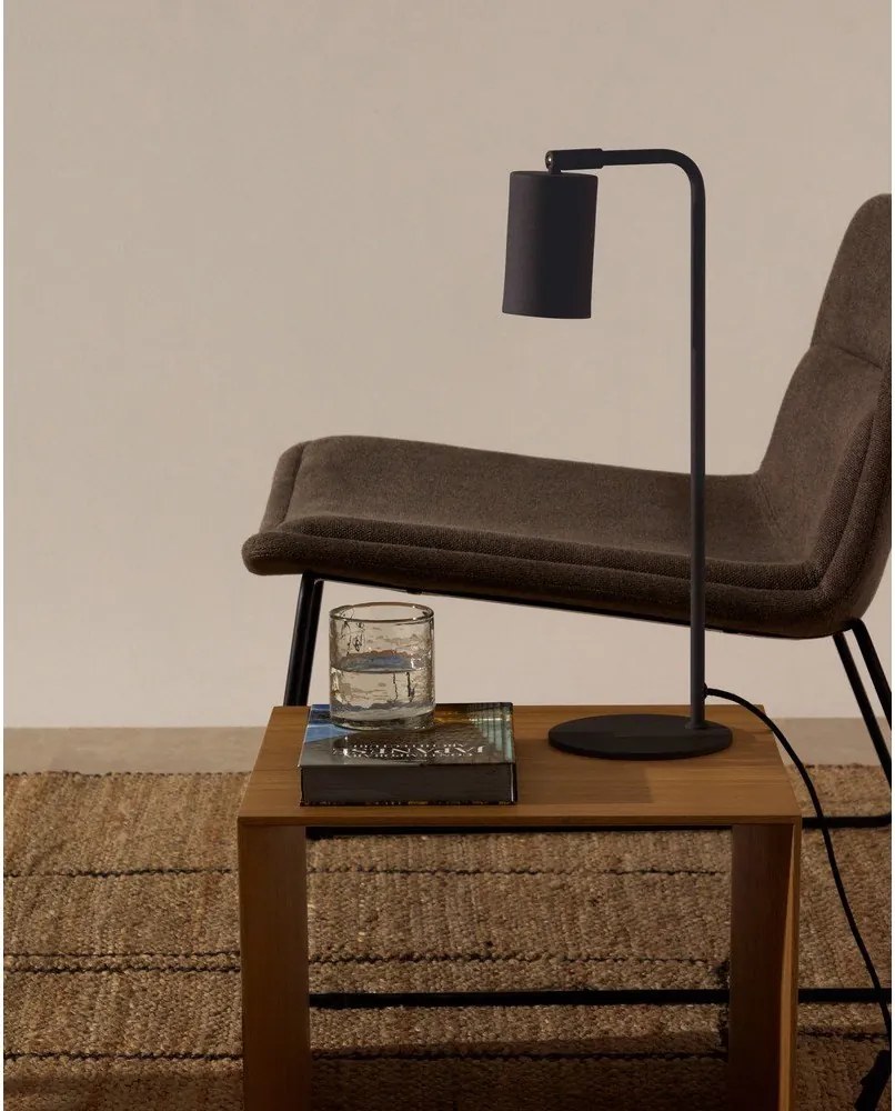 Fekete fém asztali lámpa (magasság 49 cm) Manie – Kave Home