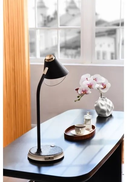 Immax 08971L - FINCH LED asztali lámpa, 9W, 12cm, 230V, barna/arany