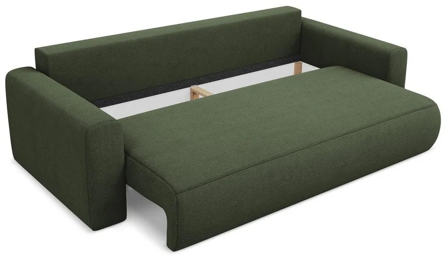 Khaki kinyitható-tárolóhelyes kanapé 238 cm Kapua – Makamii