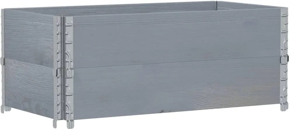 vidaXL 2 db szürke tömör fenyőfa raklapmagasító 100 x 50 cm