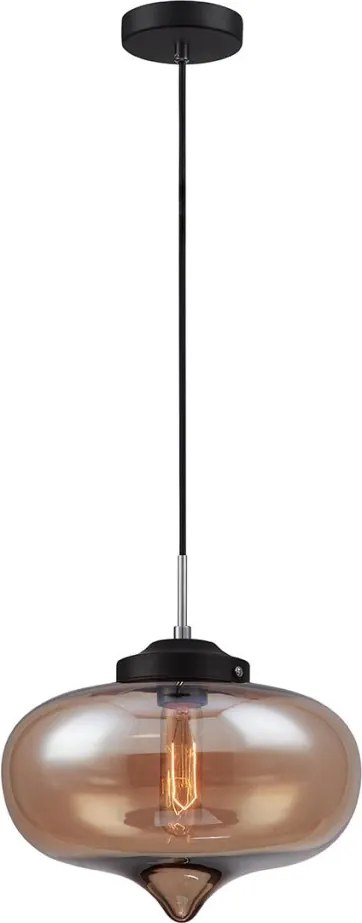 ITALUX MDM2096-1-C HEART Modern Függesztett Lámpa Fekete, Átlátszó E27 IP20