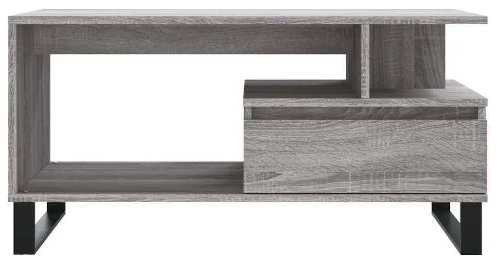Szürke sonoma szerelt fa dohányzóasztal 90x49x45 cm