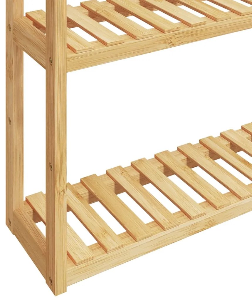 bambusz 3 szintes falra szerelhető fürdőszobapolc 60x15x54 cm