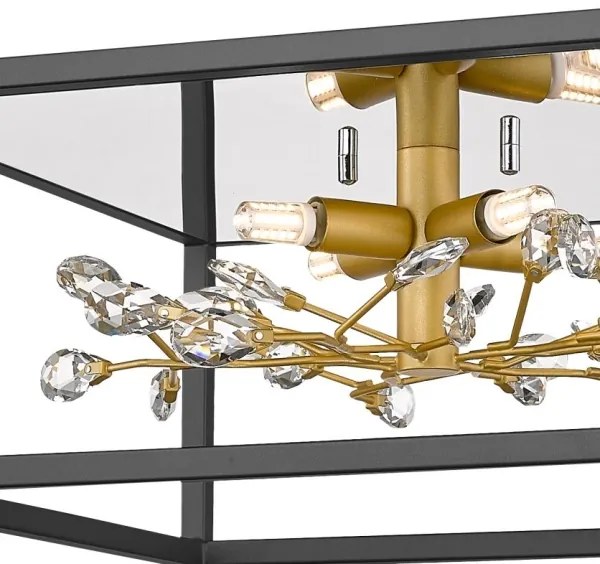 Zuma Line C0578-04A-B5TF - Mennyezeti lámpa SPRING 4xG9/33W/230V fekete/arany