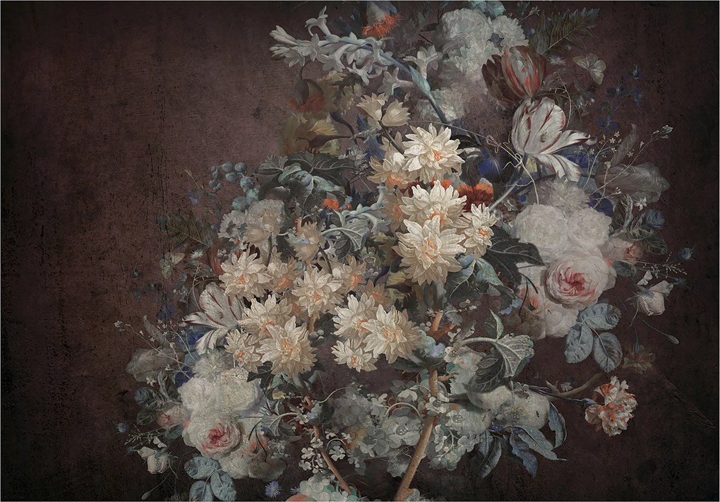 Vinil Fotótapéta Flizelin Virágok Vintage Retro Rózsák 254x184