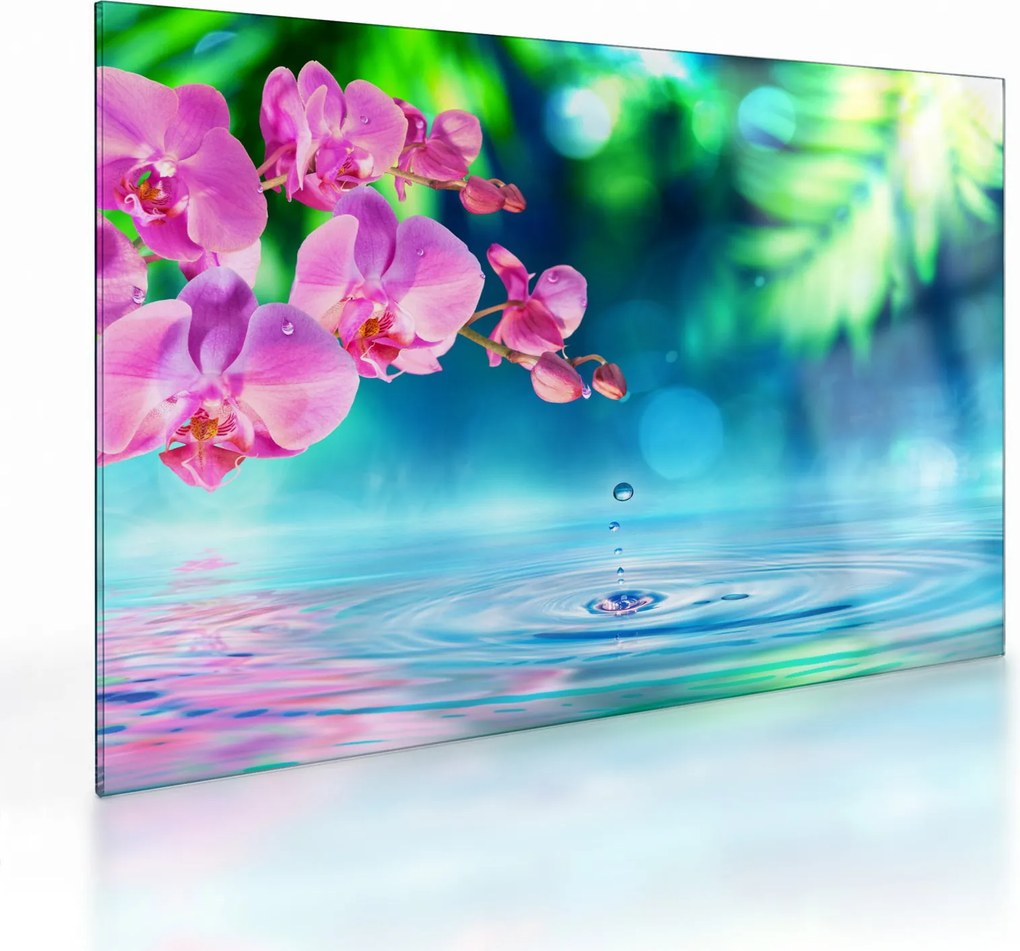 Kép - Orchidea (üvegen) (70x50 cm)
