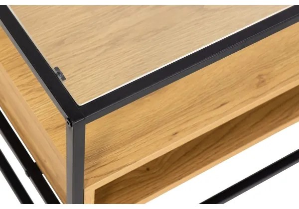 ZEIN TV-állvány, tölgy/fekete