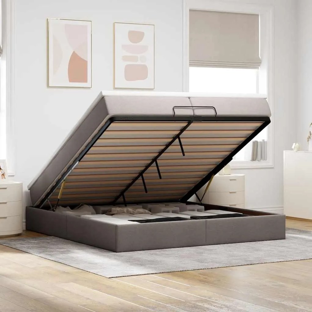 oszmán ágykeret matracokkal tópszín 200x200cm szövet