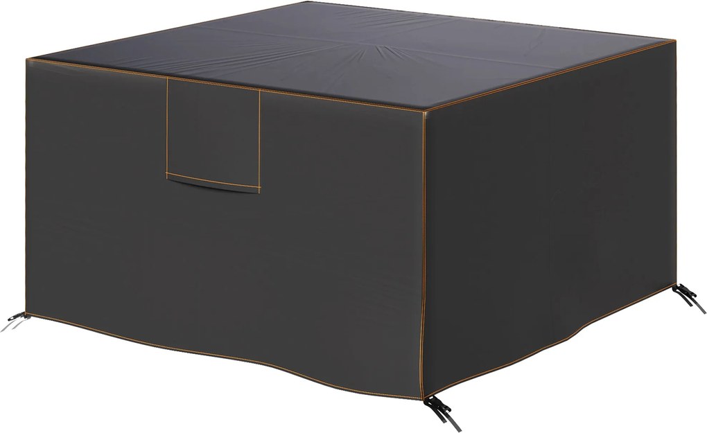 Outsunny terasz bútorhuzat — vízálló, UV-védelem, 420D Oxford, szélálló, 125 x 125 x 74 cm (fekete) | Aosom