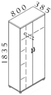 Visio gardrób 80 x 38,5 x 183,5 cm, cseresznye