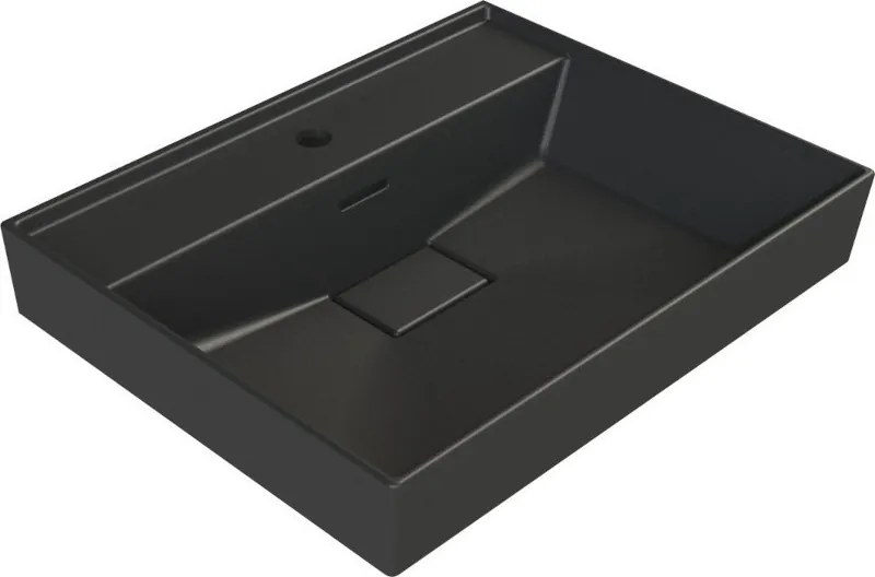 TMP LUX 60 fali fürdőszobabútor - CeraStyle SHARP FEKETE mosdóval - 60 x 48 cm