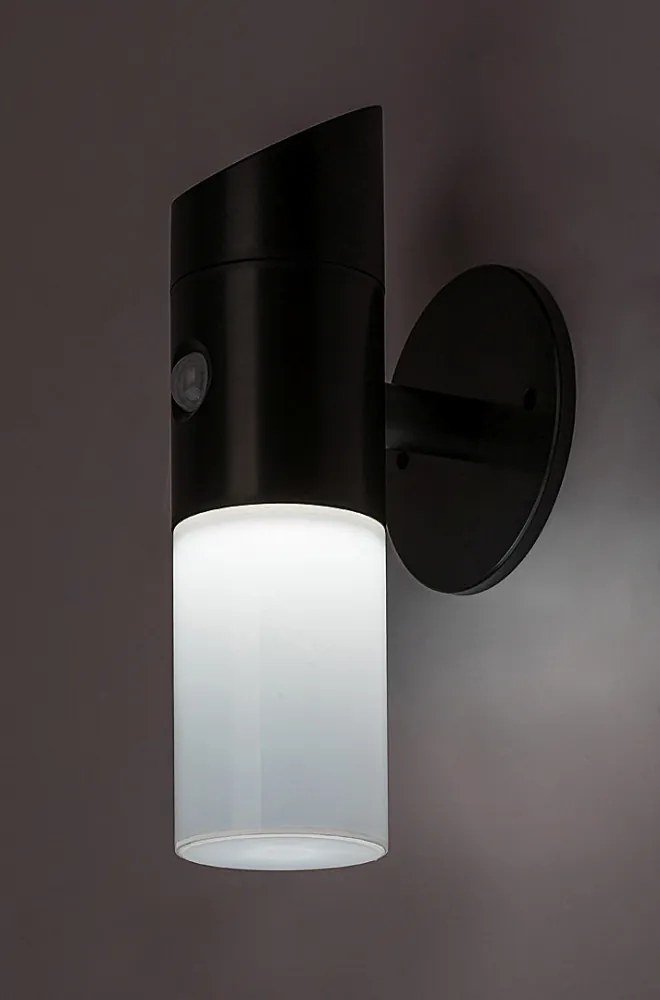 Rábalux Lutto 77030 mozgásérzékelős kültéri szolár falilámpa, 1W LED, 6500K, 65 lm,IP44