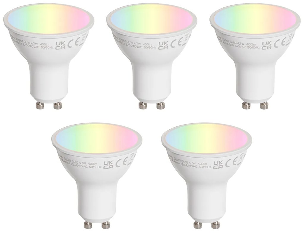 5 darabos GU10 50 mm-es átlátszó LED izzó készlet 4,7W 400 lm 2200-2400K