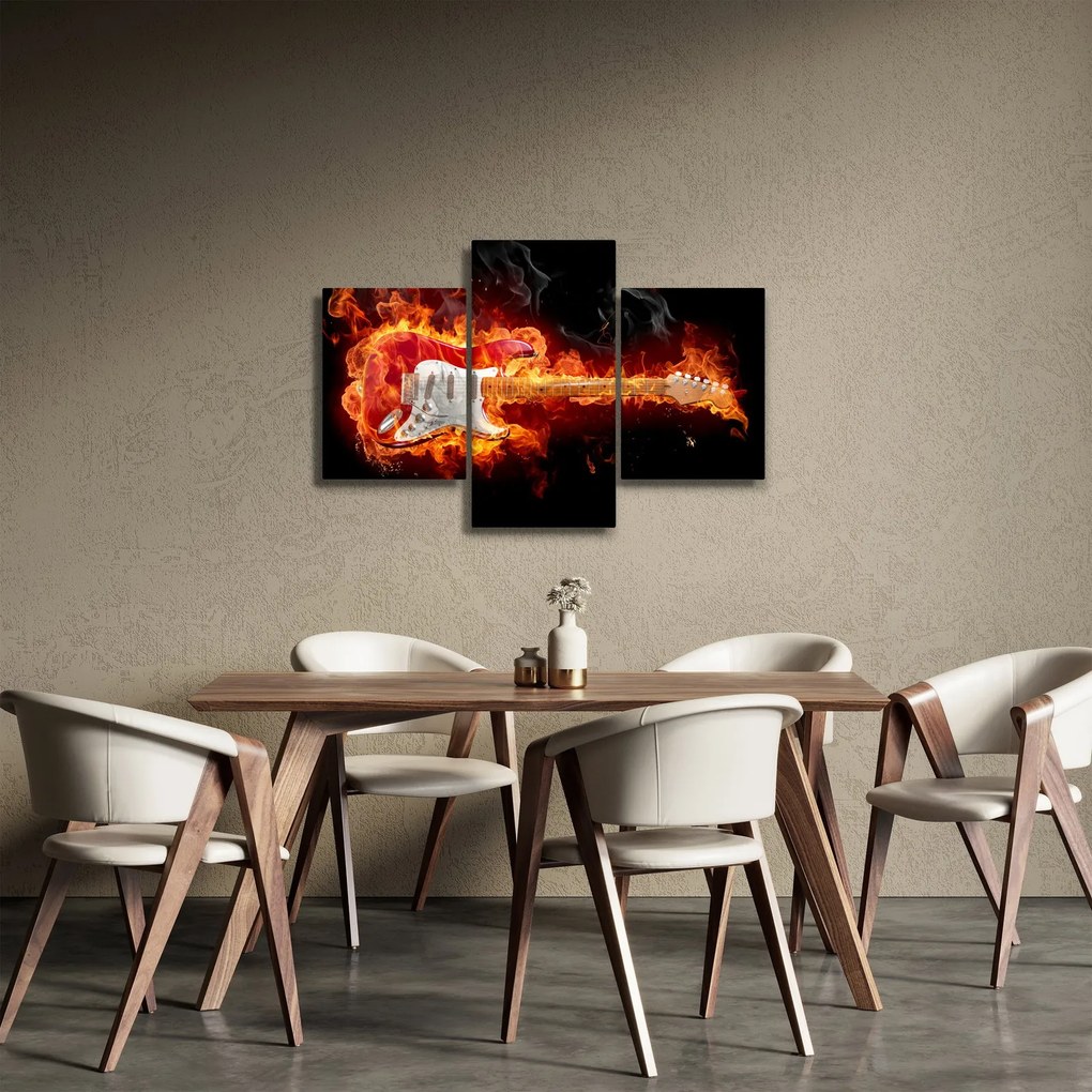 Kép - Gitár a lángokban (90x60 cm)