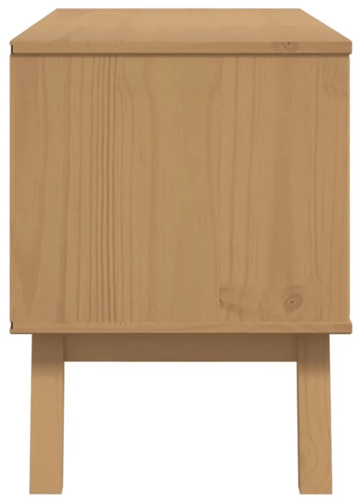 OLDEN szürke és barna tömör fenyőfa TV-szekrény 114x43x57 cm