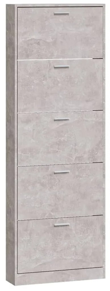betonszürke szerelt fa cipőszekrény 59 x 17 x 169 cm