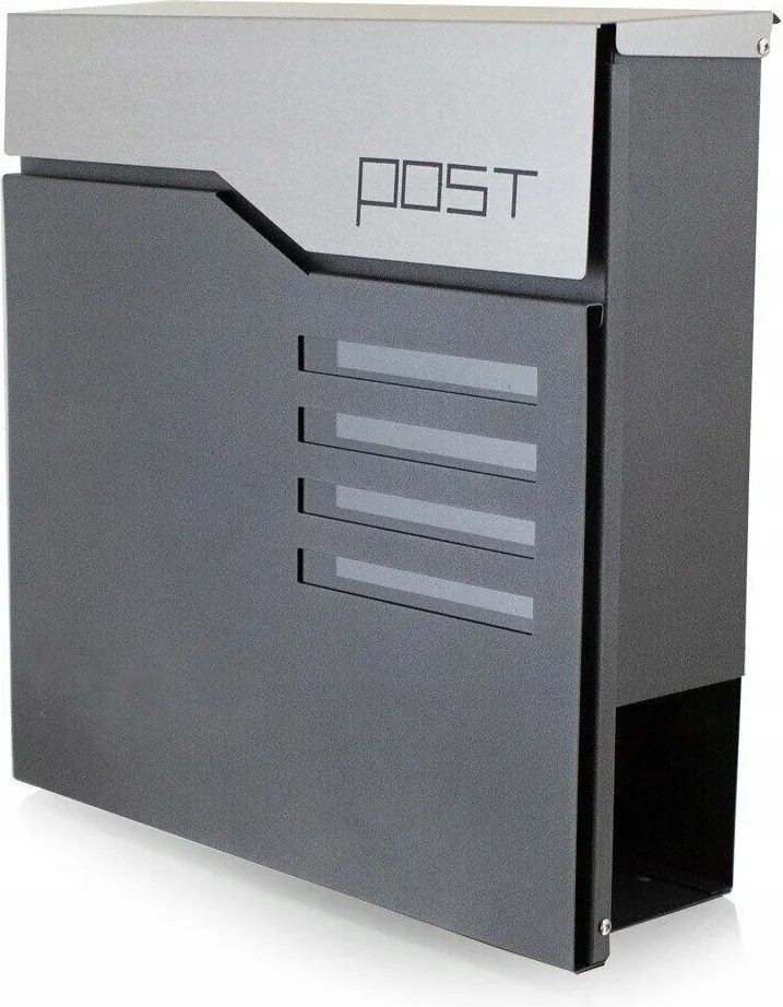 Postaláda újságtartóval – grafit, elegáns, otthonra lakásba