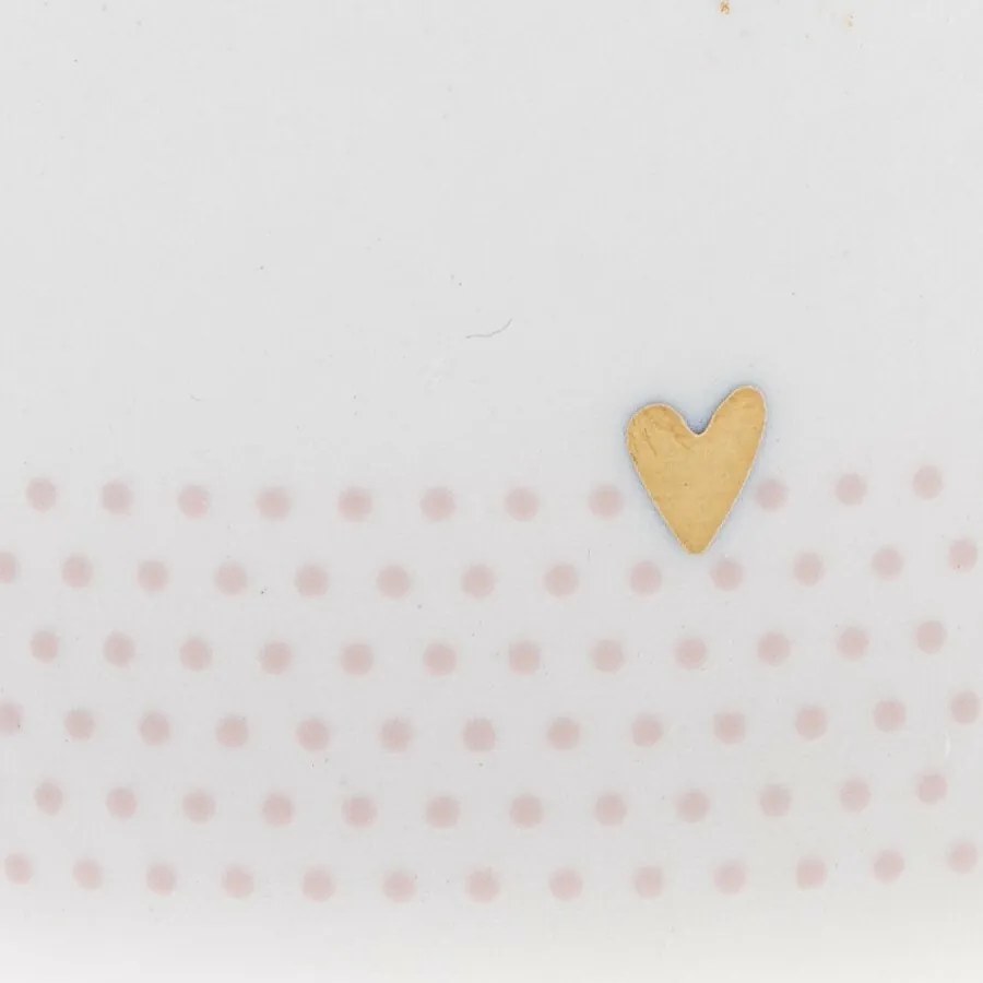 Porcelános bögre Arany szív 100 ml