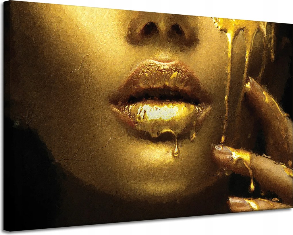 Vászonkép Arany arc Nők Arany száj 120x80 cm