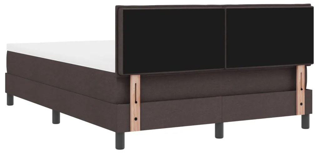 vidaXL Boxspring Ágy Mattal és LED Fekete-Nehéz 140x200 cm Szövet