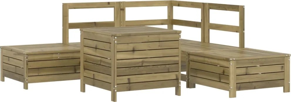 vidaXL 6 részes impregnált fenyőfa kerti ülőgarnitúra