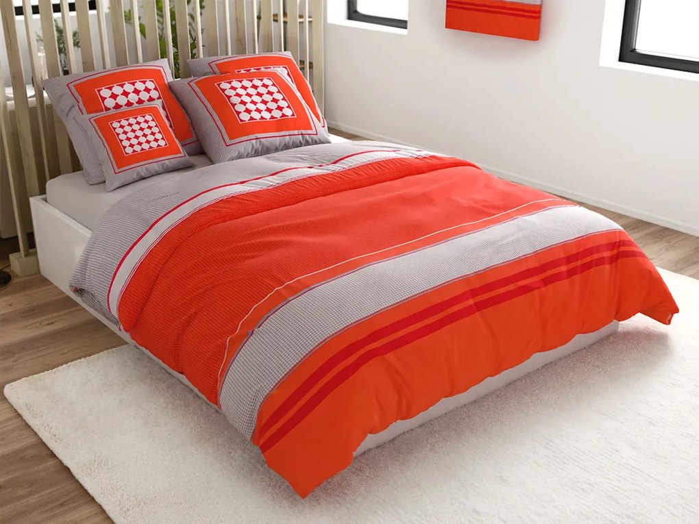 Renforcé pamut ágyneműhuzat TABITA piros Ágyneműhuzat mérete: 2 db 80 x 80 cm | 200 x 220 cm