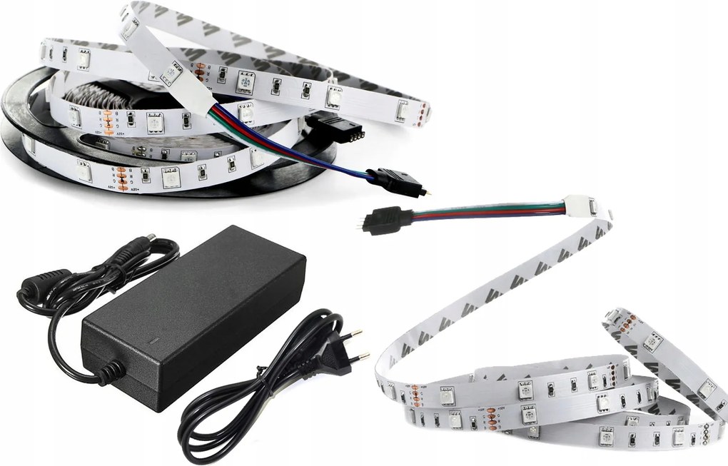 Szett 700cm 7m led szalag rgb 150 ip20 tápegység