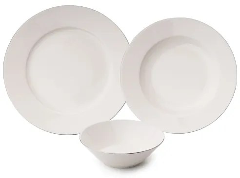 18 darabos étkészlet fehér/ezüst/porcelán