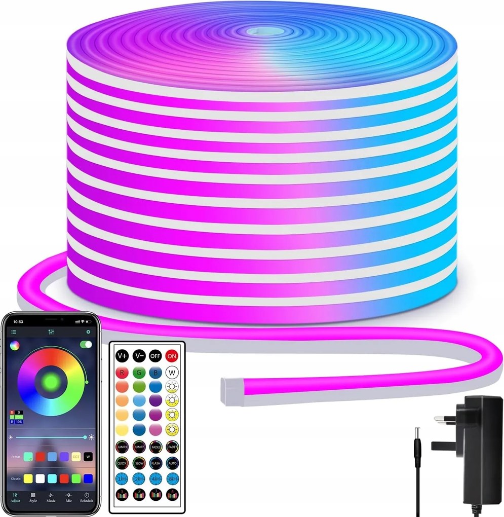 Rgb Led Szalag 5M Ledy 5050 24V Színes Távirányító Alkalmazás