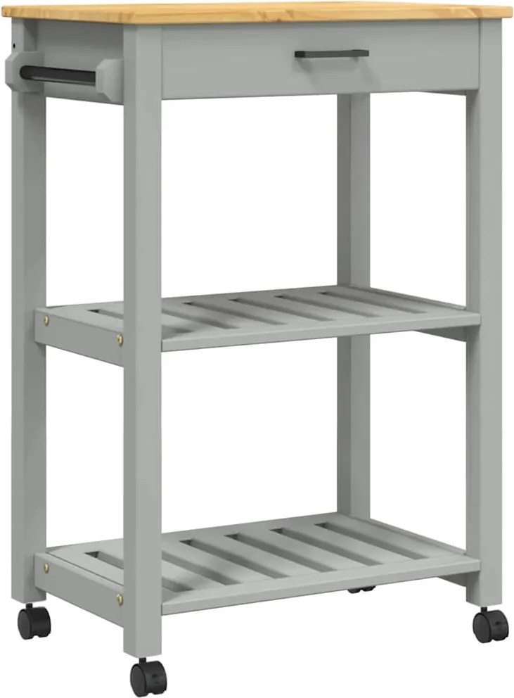 vidaXL MONZA tömör fenyőfa konyhai kocsi 60 x 40 x 88,5 cm