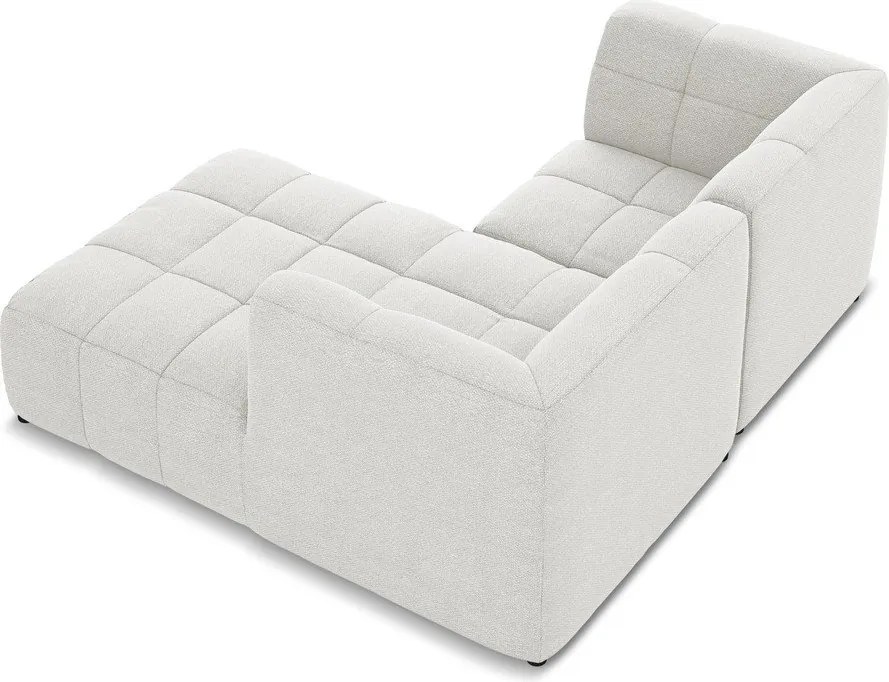 Fehér buklé sarokkanapé (jobb oldali-heverő résszel) Aloha – Makamii