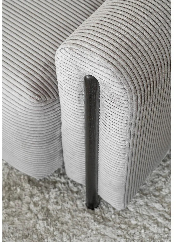 Világosszürke kordbársony kinyitható-tárolóhelyes kanapé 244 cm Arcadova – ELTAP