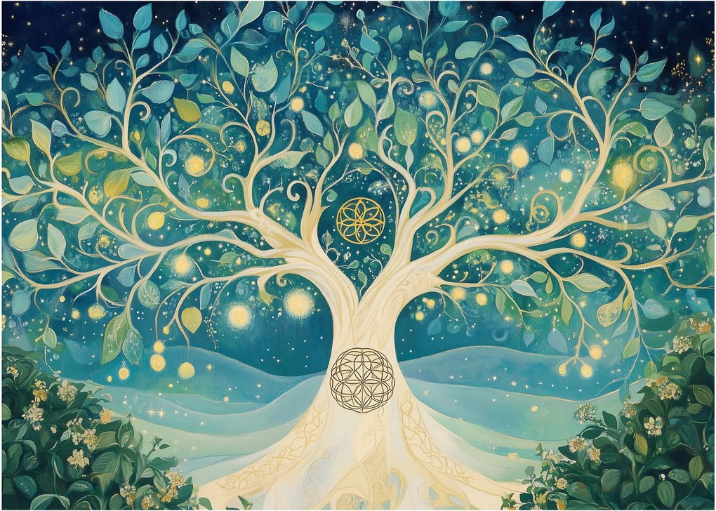 Kép – Mágikus fa spirálokkal (70x50 cm)