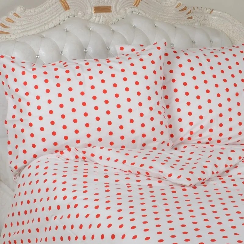 Pamut lepedők Retro piros TiaHome - 1x Párna 90x70cm, 1x Paplan 140x200cm