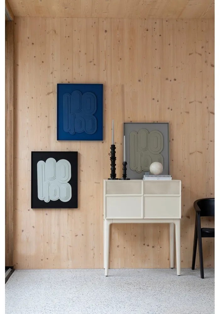 Krémszínű komód tölgyfa dekorral 80x100x45 cm June – Zuiver