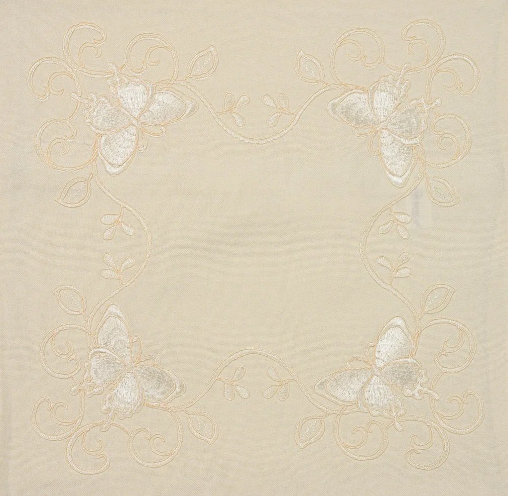 Dekoratív párnahuzat BUTTERFLY DANCE 40x40 cm, krémszínű